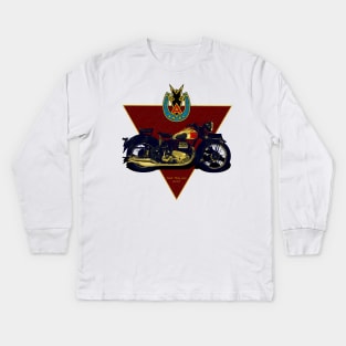 The_1939_Infamous_1000cc_Ariel_Square_Four Kids Long Sleeve T-Shirt